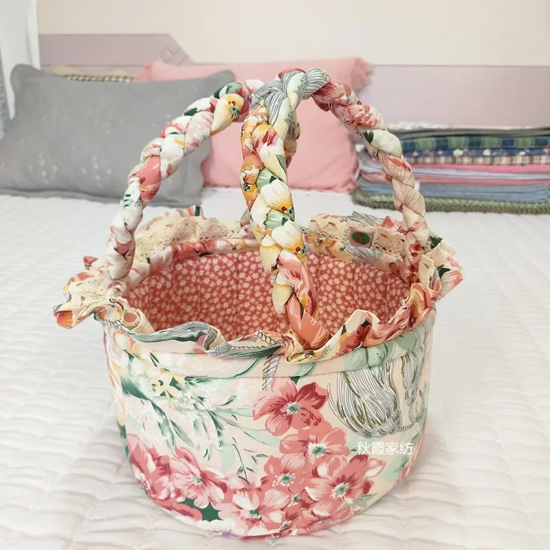 Sweet Floral Women\'s Bento Handbags Retro Patchwork Ladies Tote Shoulder Bags Retro Flower Female Storage Shopper Bag Purse