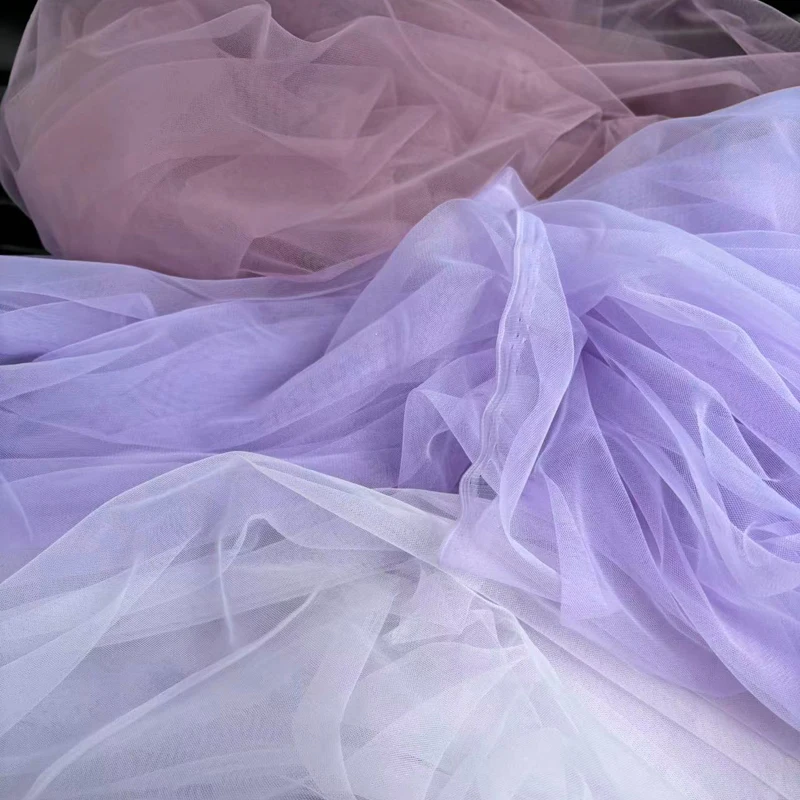 Lilac Purple Soft Tulle Fabrics Decoration Curtain Clothing  Sewing Mesh Gauze Layout Chair Back Yarn Encryption Wedding DIY