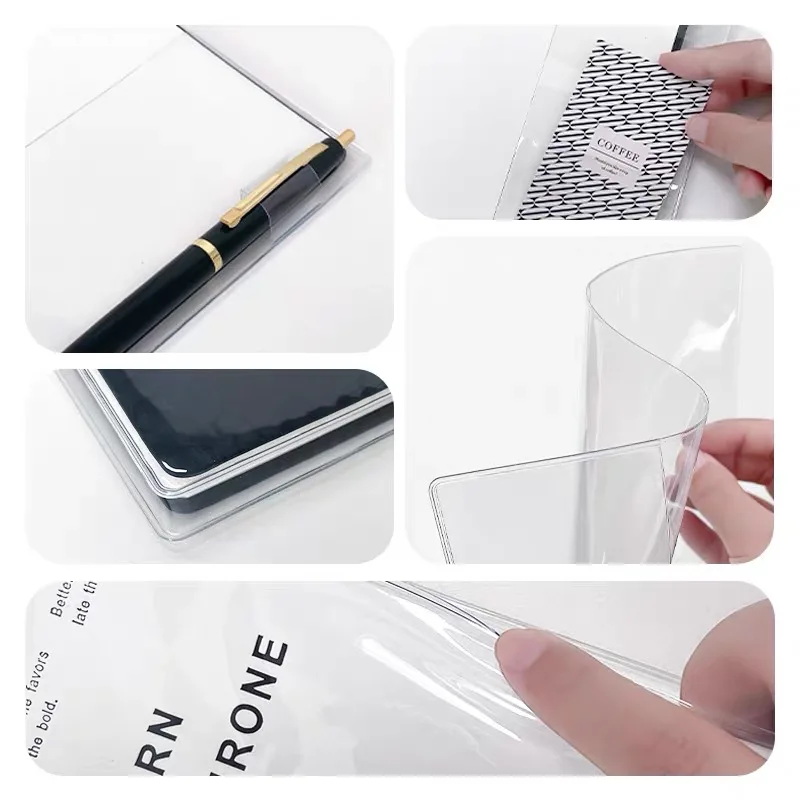 A5 A6 Transparent PVC Book Case File Book Waterproof Protection Cover Book cover School Office School Stationery Supplies