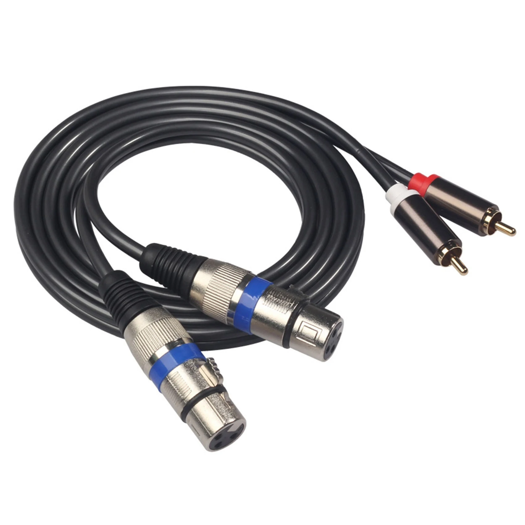 HiFi Audio Cable, 2 Rca Masculino para Xlr, 3 Pin Feminino, Mixing Console, Amplificador, Dual Rca para Dual Xlr Shileded Cable