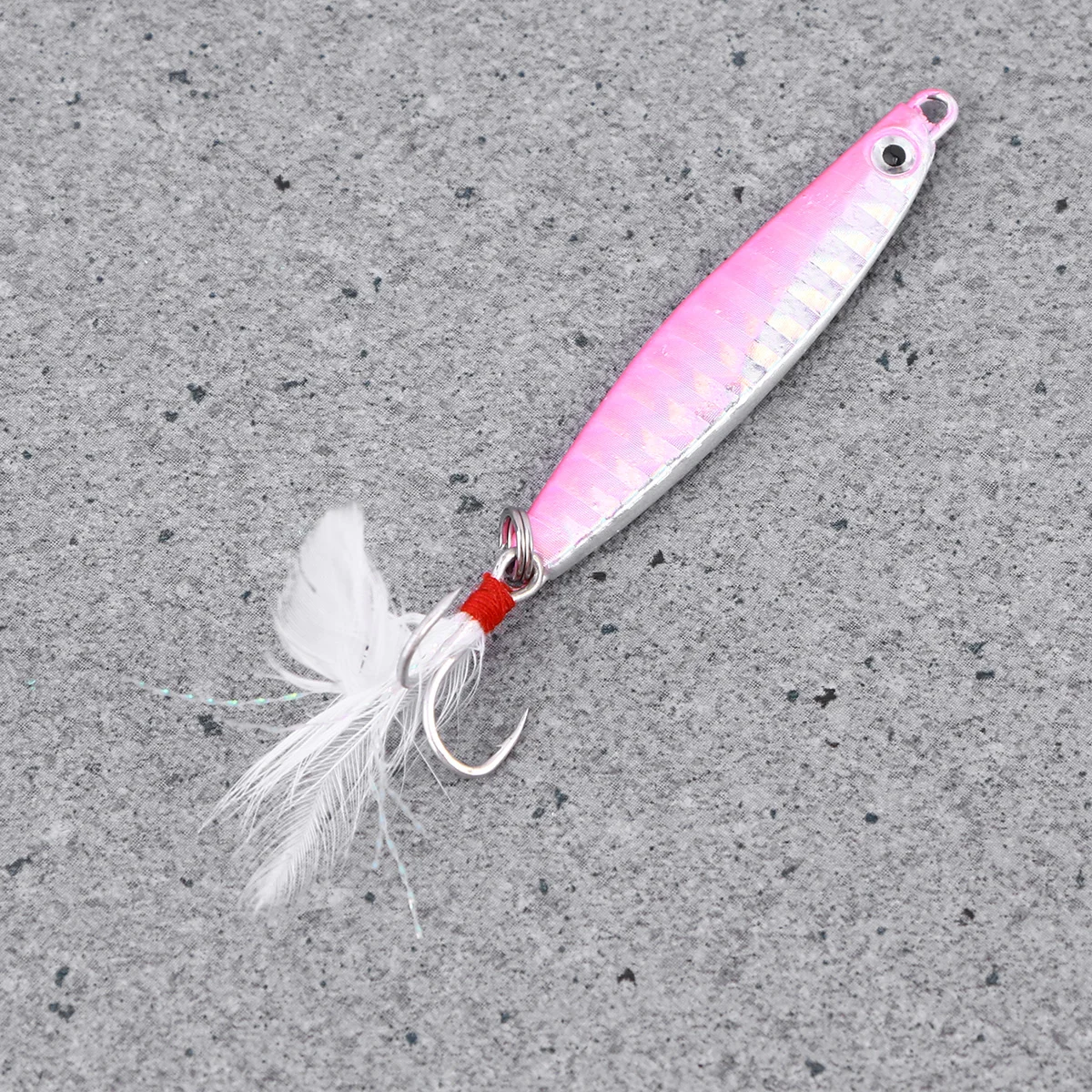 

2Pcs Fishing Lures Metal Fishing Baits Sets Artificial Hard Bait Treble Hooks Spanish Mackerel (Pink)