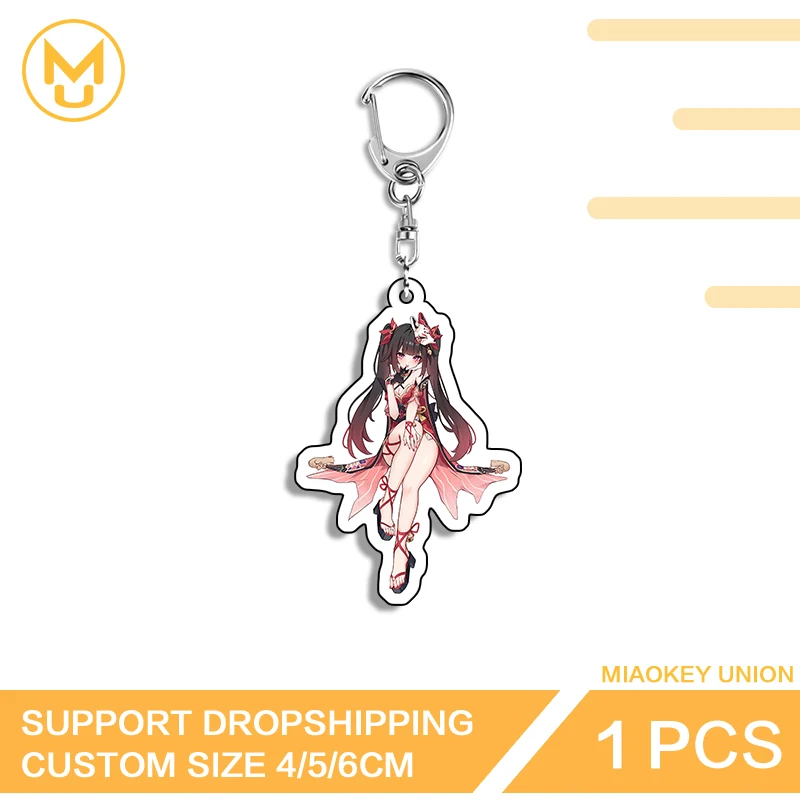 Beautiful Waifu Sparkle Honkai Star Rail Personality Standing Posture Double Sided Key Chains Waterproof Novelty Jewelry