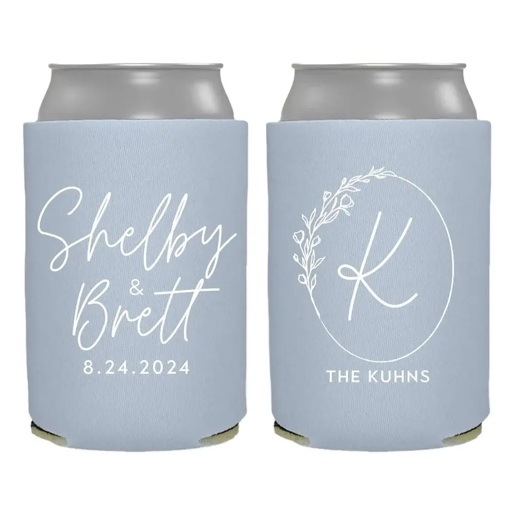 

Personalized Wedding Can Cooler, Customized Wedding Favors, Beverage Insulators, Beer Huggers, Monogram, Wedding Shower, Rehears