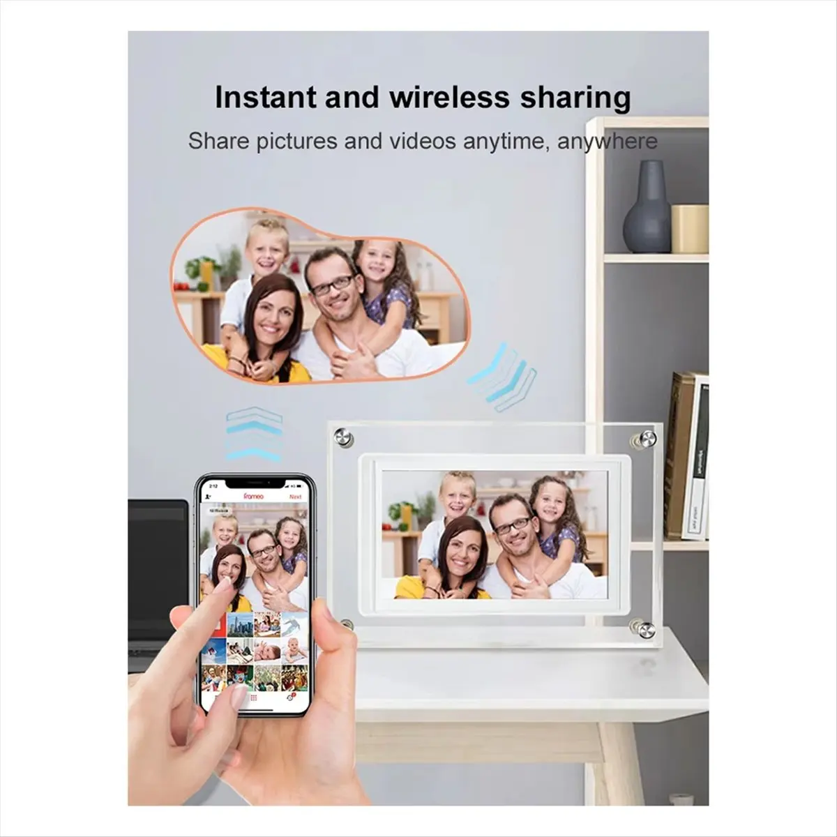 【♮•▲Today-Only!】5 Inch WiFi Cloud Touch Digital Picture Frame 1280x720 IPS HD Cloud Smart Digital Photo Frame,32GB Storage USB