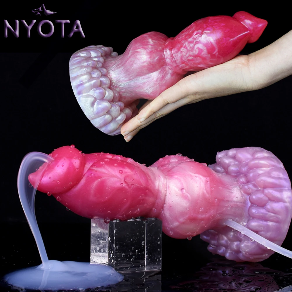 

NYOTA Silicone Dog Knot Squirting Dildo Thick Penis With Sucker Sex Toys Fantasy Ejaculation Dildos Anal Plug Female Masturbator