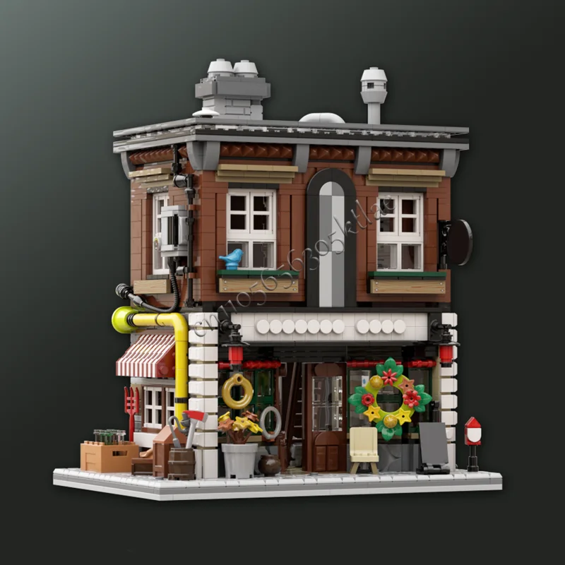 1920 부품 MOC 창의적인 도시 거리 풍경 모듈형 앤티크 상점 모델 건축 블록 어린이용 벽돌 인기 장난감 선물