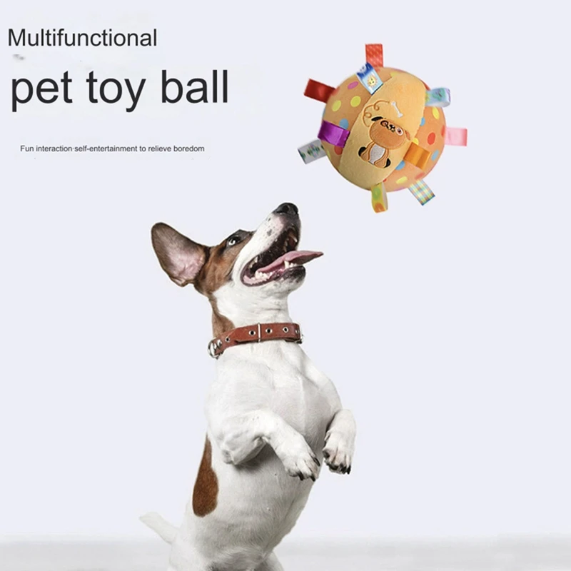 Interactive Ball Dog Toy Plush Dog Toys Soccer Ball With Straps Dog Training Toy Dog Balls For Small & Medium Dog