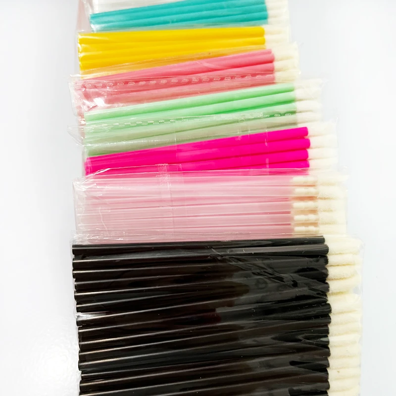 جديد 5/50/100 قطعة فرشاة الشفاه القابل للتصرف رمش ماكياج فرش لاش تمديد ماسكارا قضيب أحمر الشفاه الصولجانات مجموعة أدوات التجميل