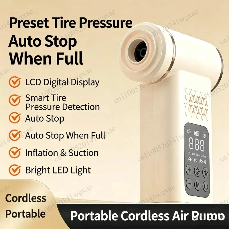 Multifunctional Car Wireless Vacuum Cleaner Digital Tire Inflator Portable Emergency Air Pump
