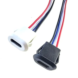 2Pin 4Pin USB Type C Connector Jack Female With card buckle 3A High Current Charging Jack Port USB-C Charger Plug Socket 2P 4P