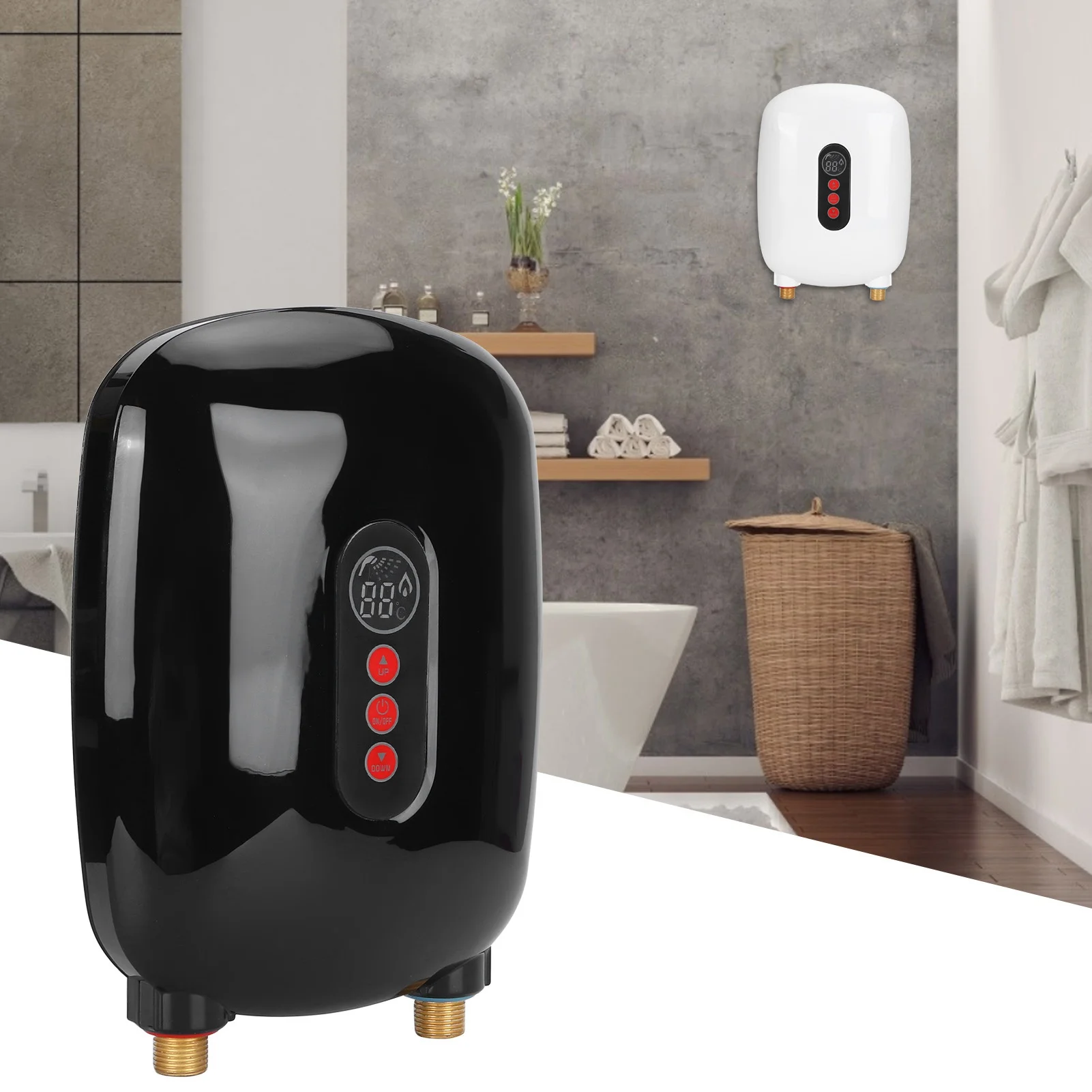 6500W Instant Water Heater Fast Heating Temperature Display 220V for Household Kitchen Bathroom