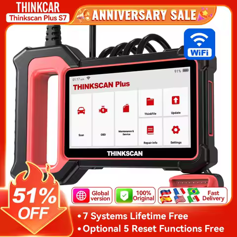 THINKSCAN PLUS S7 S6 S4 THINKCAR OBD2 Scanner Auto ABS,SRS,ECM,TCM,BCM,AC System Car EOBDⅡ Diagnostic Scan Tool Car Code Reader