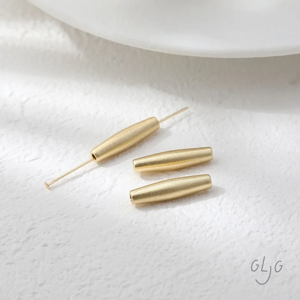 4PCS Long Oval Bead Spacer Beads for Jewelry Making Necklace Bracelet Supplies DIY Brass 14k Gold Plated Accessories 21*5mm view 2