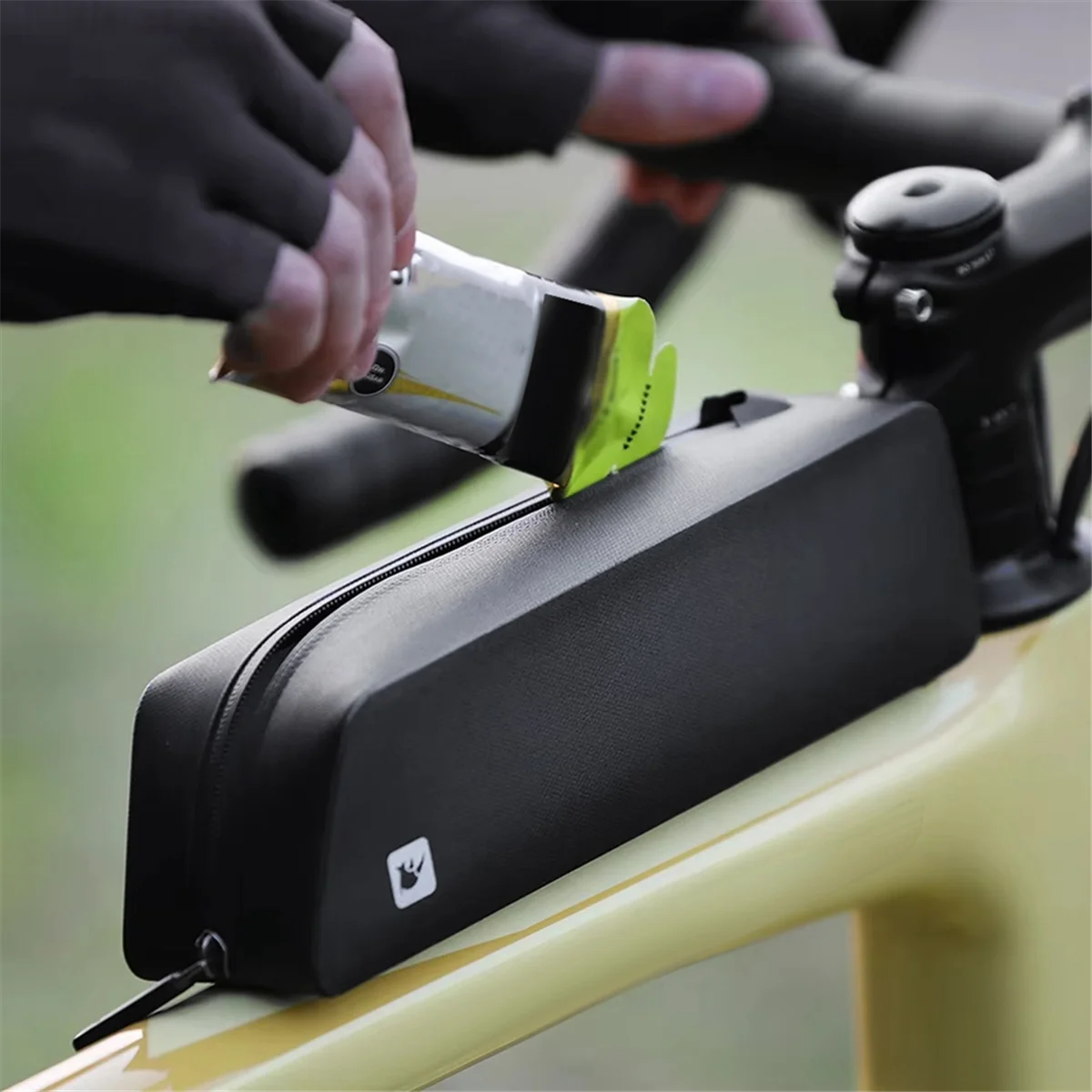 

ABME Rhinowalk Bike Frame Bag Waterproof Bicycle Front Tube Bag Cycling Storage Bag for Road Bike Pack Accessories Black