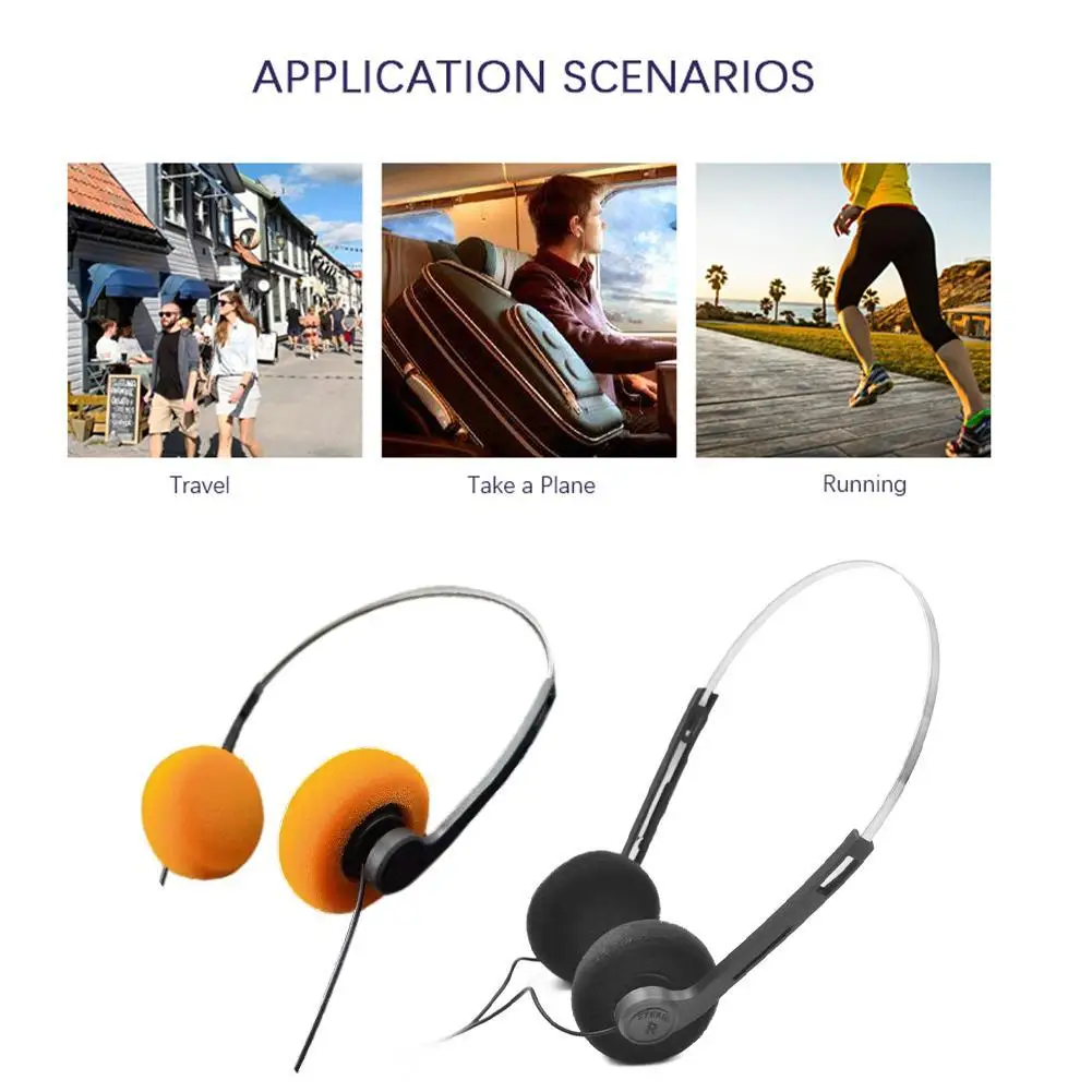 Underwire Headphone Music Mp3 Walkman Retro Feelings Portable Wired Small Headphones Sports Fashion Photo Props