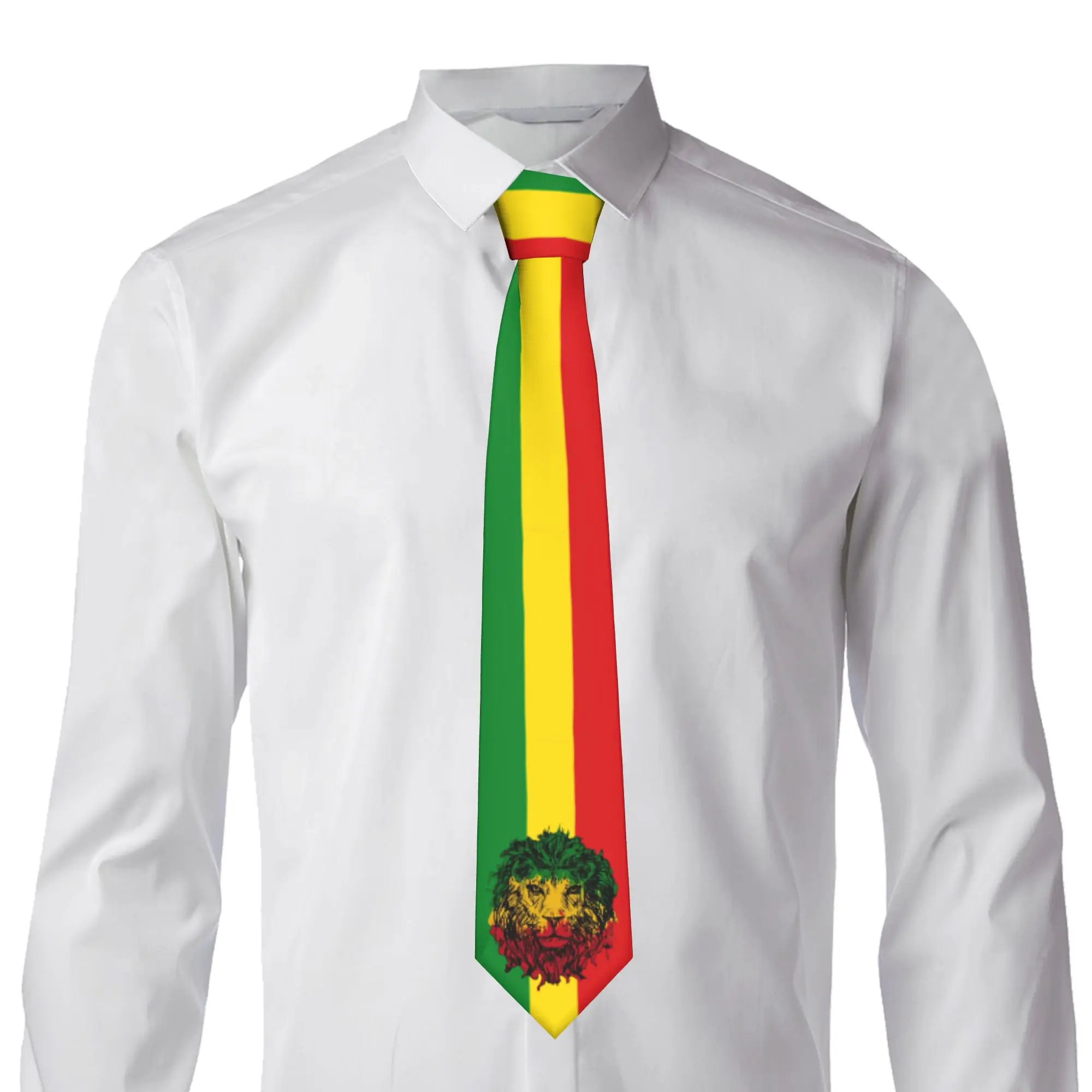 Jamaican Rasta Flag Tie Men Fashion Silk  Necktie for Business