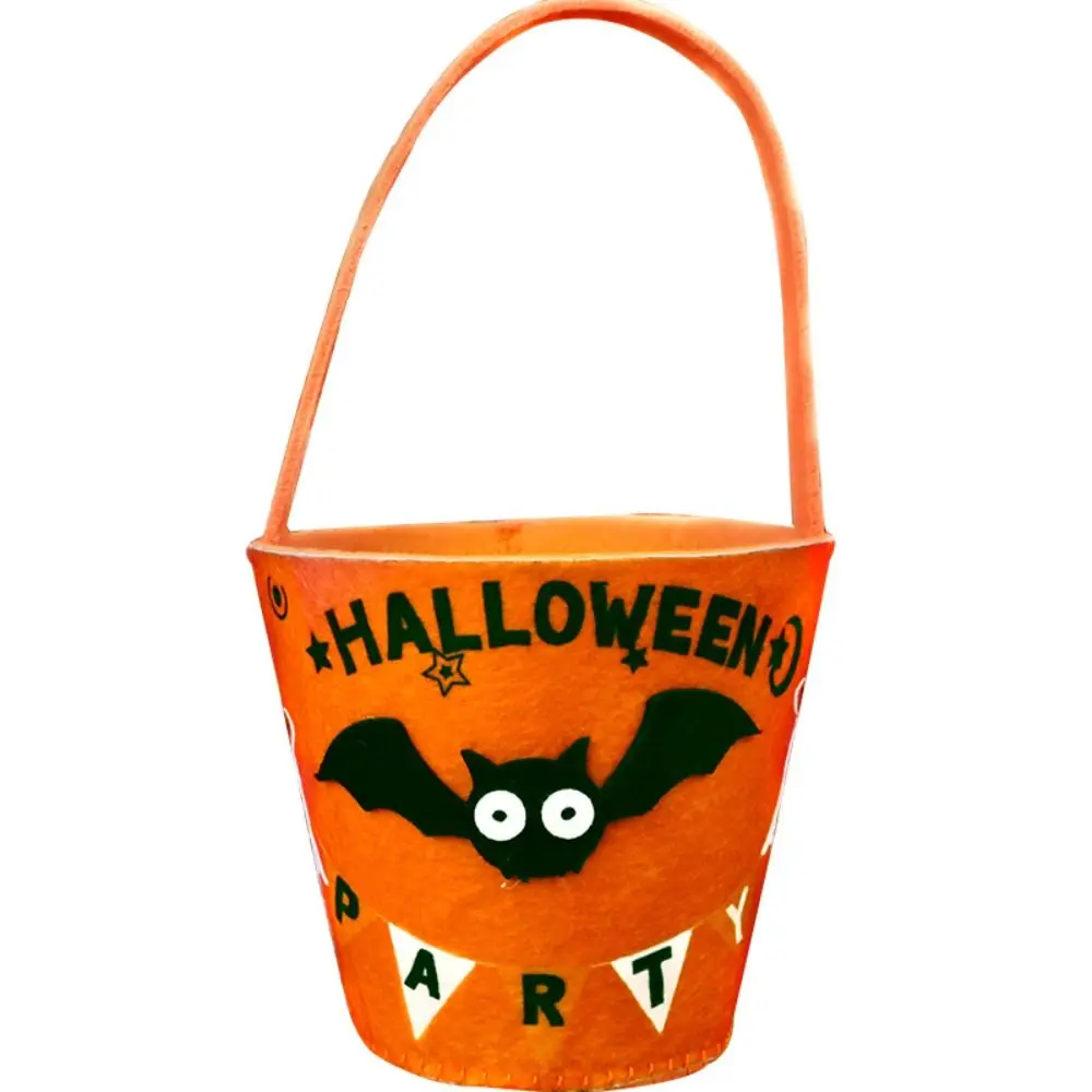 Happy Halloween Day Halloween Candy Bag Large Capacity Trick Or Treat Pumpkin Handbag Gift Basket Loot Bag Party Gift Bag