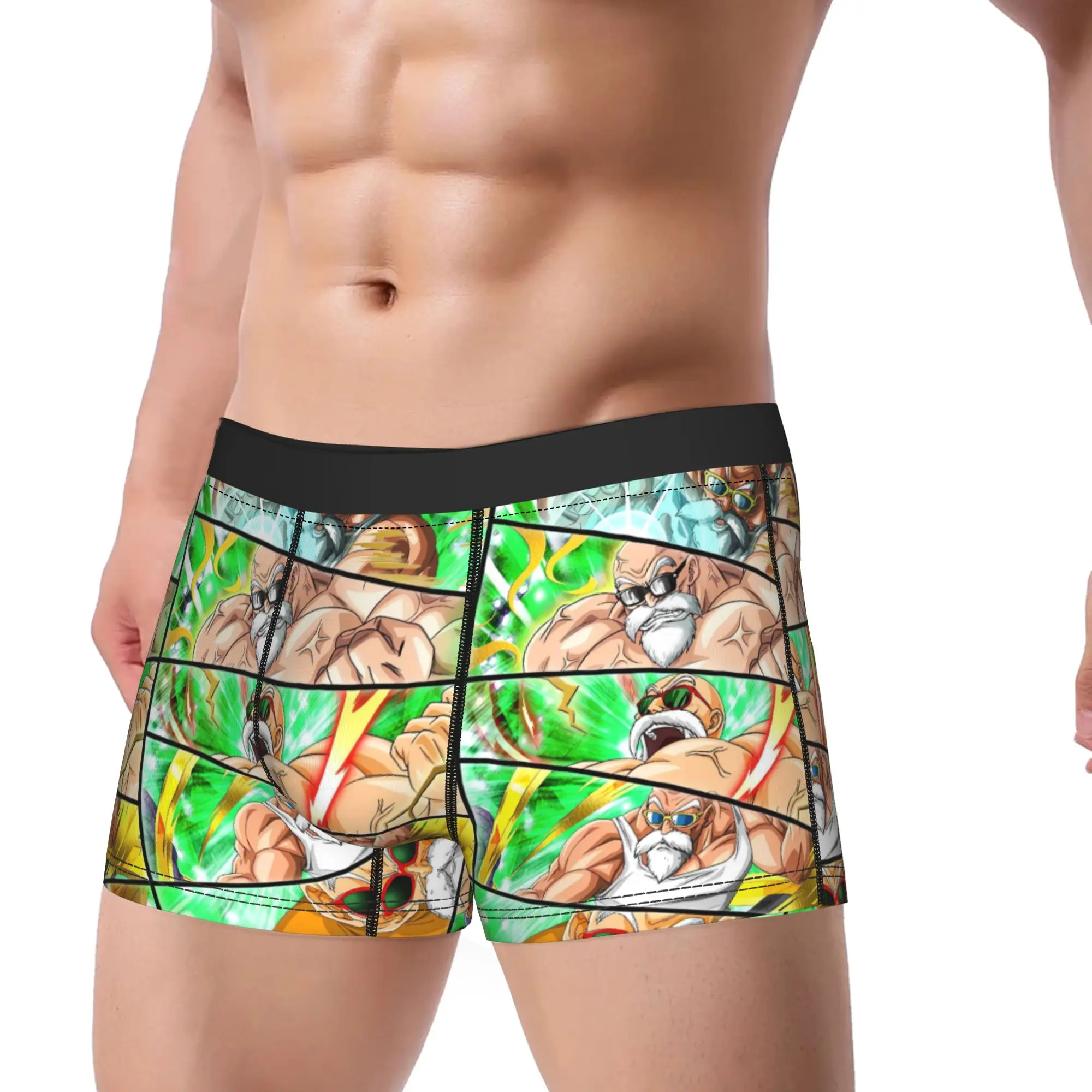 Anime Dragon Ball Master Roshi Underwear  Male Underpants Printed Sexy Soft Boxershorts Trenky Boxer Brief Plus Size