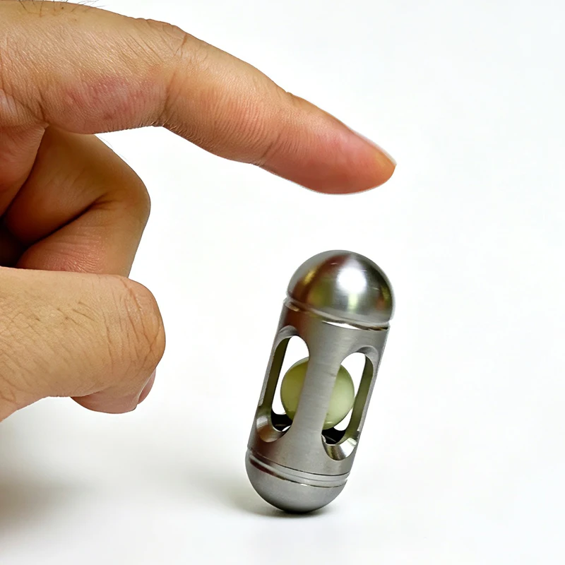 Metal Haptic Slider Fidget Clicker Capsule Cylinder Stainless Steel Autism ADHD Anxiety and Stress Relief Cool EDC Gadgets