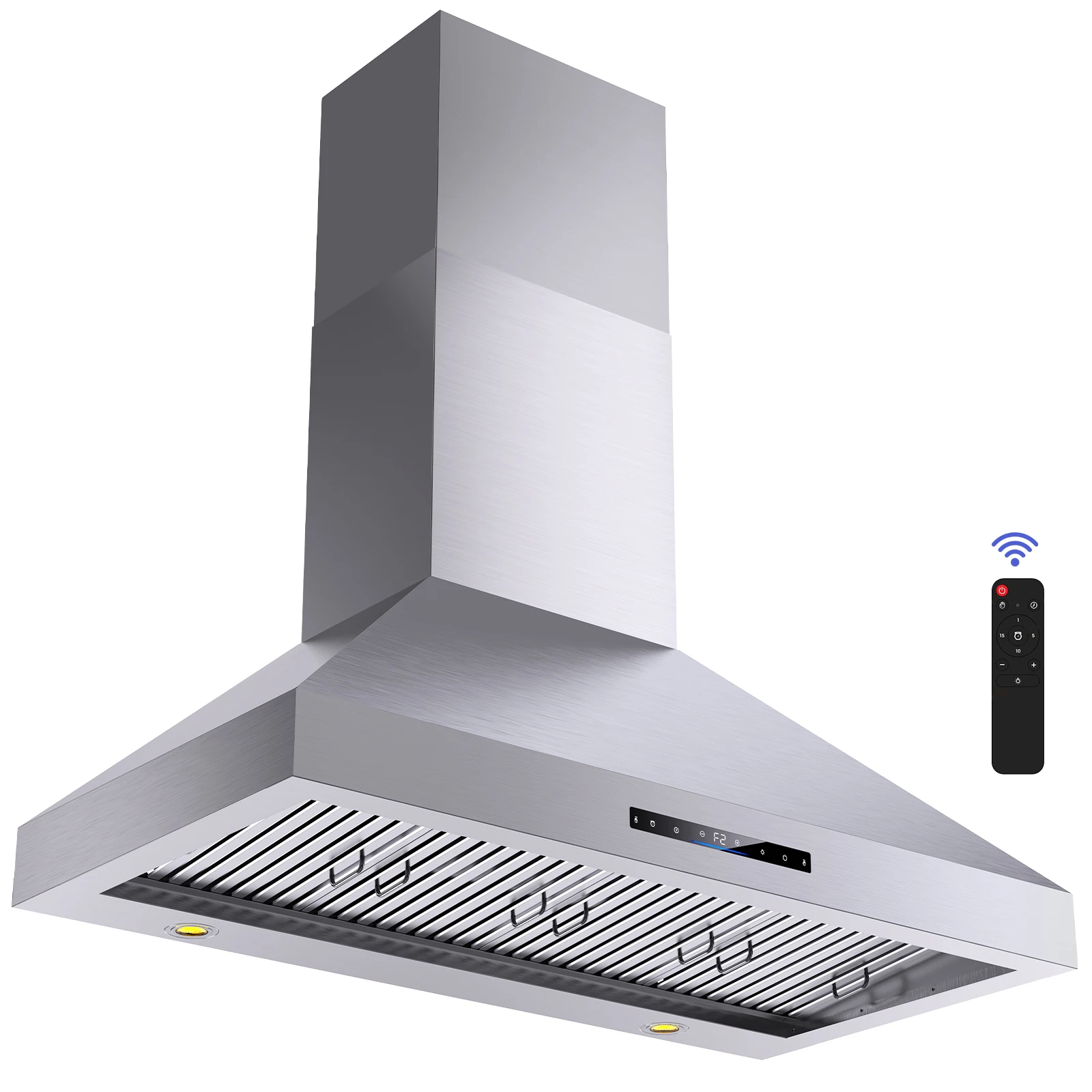 شفاط المطبخ المثبت على الحائط 48 بوصة، شفاط فتحة تهوية المطبخ 1200 CFM، مرشحات من الفولاذ المقاوم للصدأ، 4 لوحة تحكم في الإيماءات واللمس #1