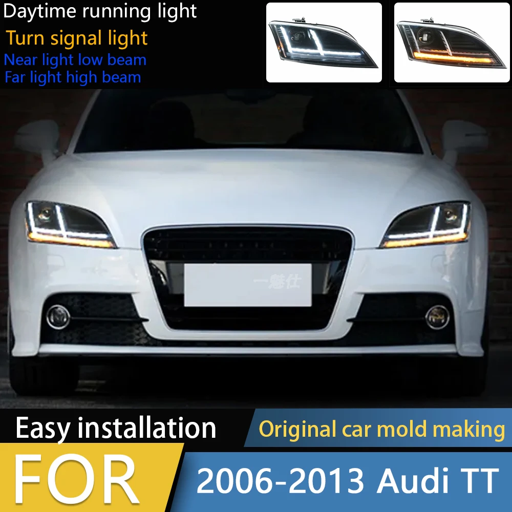 

LED Front Headlight Assembly for Audi TT 2006-2014 upgrade Headlamp with Dynamic Turn Signal
