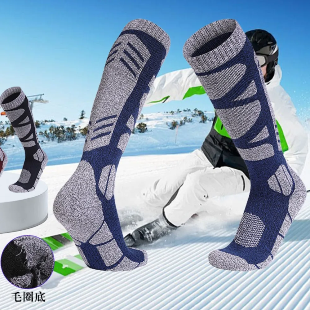 

Athletic Crew Dress New Winter Ski Sock Long Professional Men Women Mountaineering Thickened Towel Bottom Sports Warm 8W203