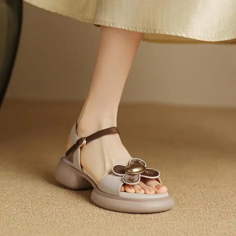 منصة مقاومة للماء صنادل كعب عالٍ للنساء صيف جديد فم السمكة المجوفة Zapatos De Mujer Zapatillas De Mujer En offerta Envío #2