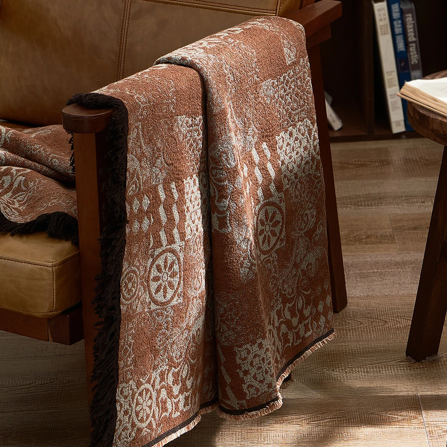 بطانيات AI WINSURE-Retro للأريكة والمكتب والقطن الناعمة للبالغين، تصميم كبير وفاخر، لغرفة المعيشة وغرفة النوم