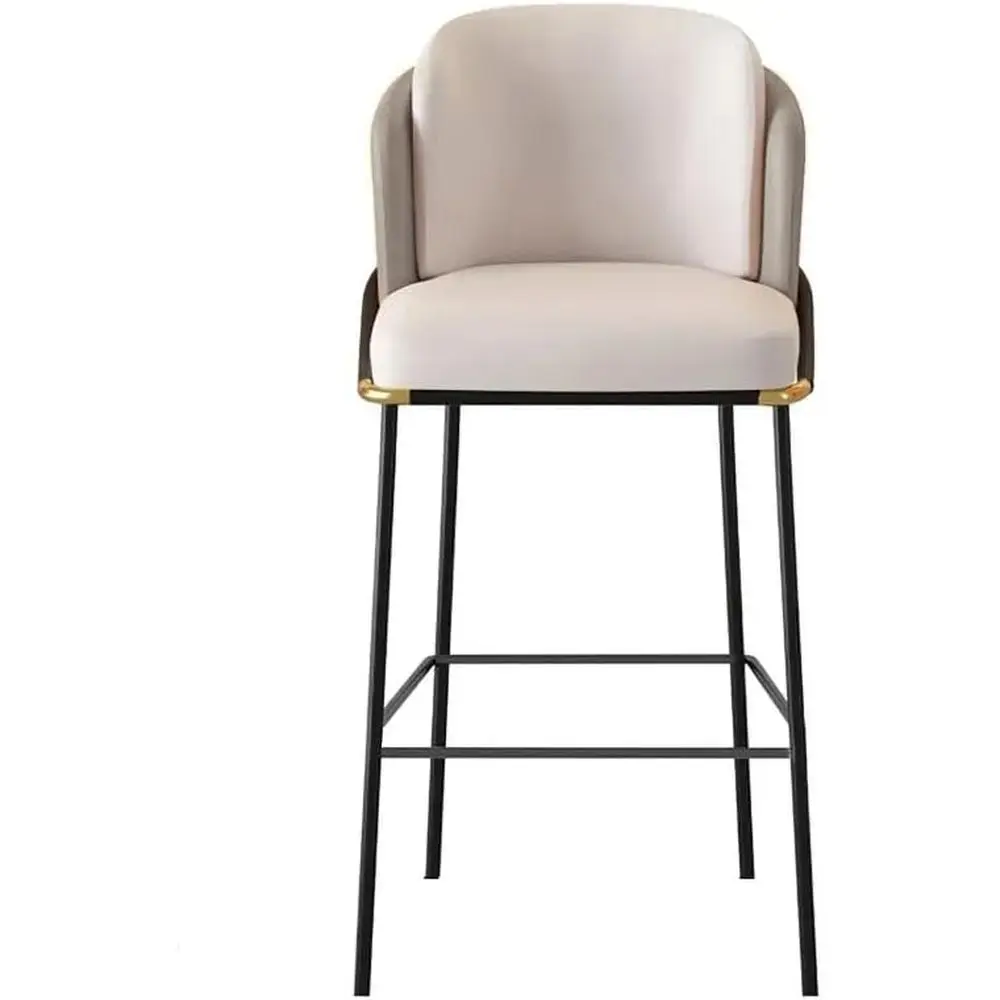 

Барный стул из серой искусственной кожи с подлокотниками и подставкой для ног, высота 41,3 дюйма, для кухонного острова или барной стойки