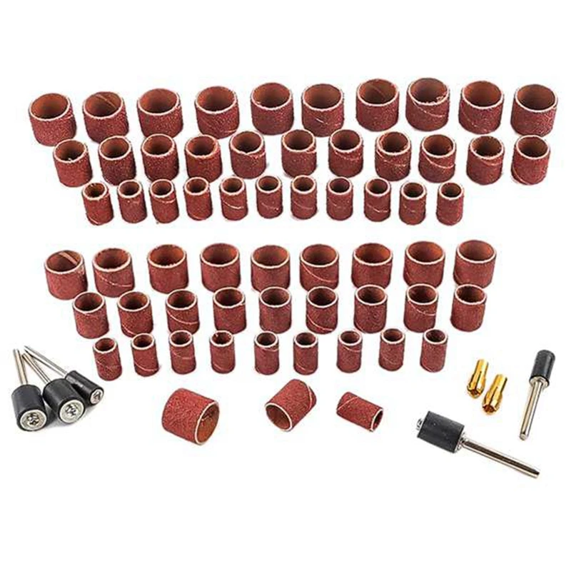 A02M-458Pcs Sanding Drums Kit Grinding Tool For Drum Polishing Machine With432pcs Sanding Band Sleeves 24Pcs Drum Mandrels