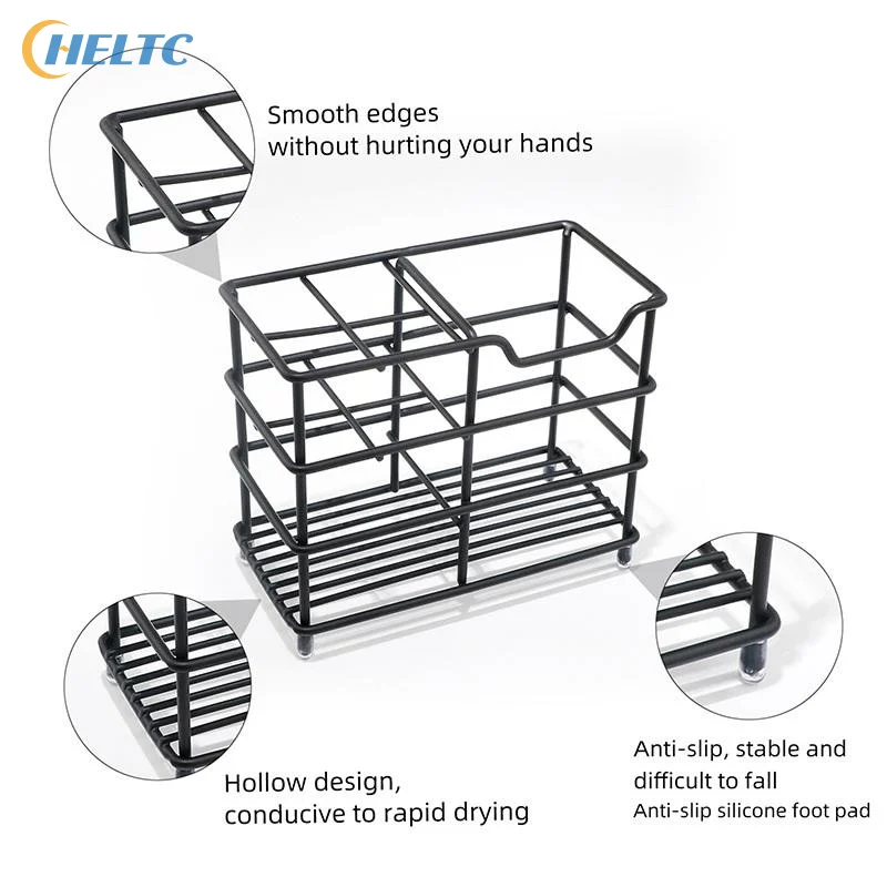 5-Slot Metal Toothbrush Holder - Space-Saving Freestanding Design, No Installation Required, Ideal For Bathrooms