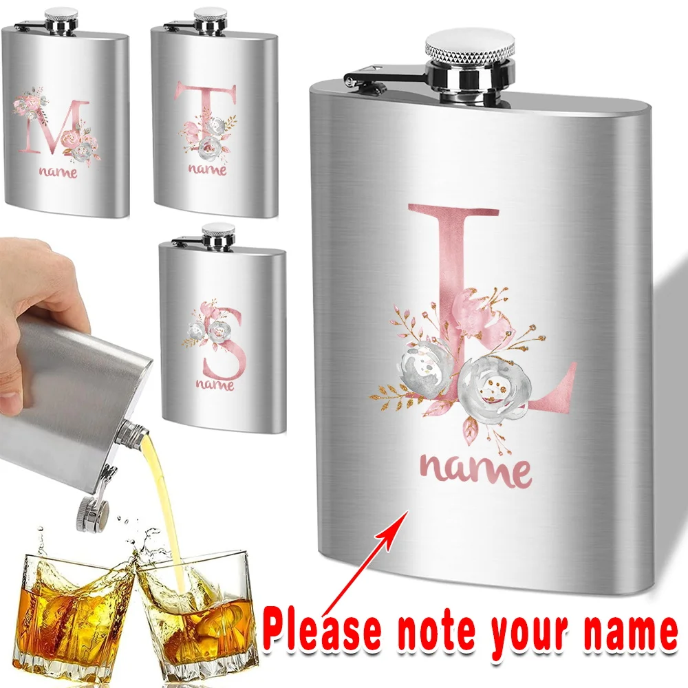 

Customized Name Portable Wine Pot For Liquor Stainless Steel Alcohol Bottle Hip Flask Flagon Organizer Pocket Whisky Accessories