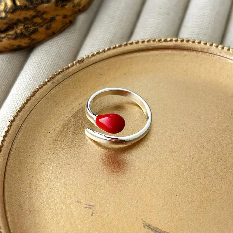 Foxanry Silver Color Handmade Open Ring For Women Couple Minimalist Creative Design Classic Unique Fashion Birthday Jewelry Gift - view 5