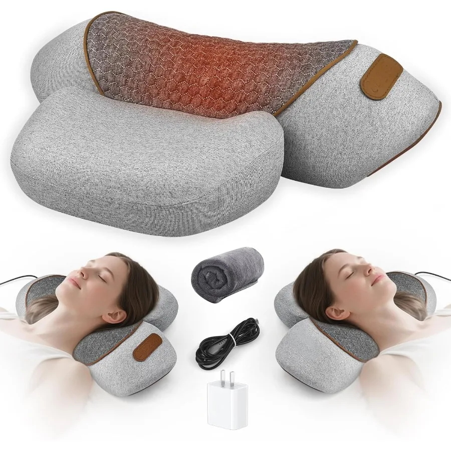 

3-in-1 Neck Massager Pillow with Heat and Gentle Support Deep Relaxation for Neck Massage Pillow for Shoulder and Back Ergonomi