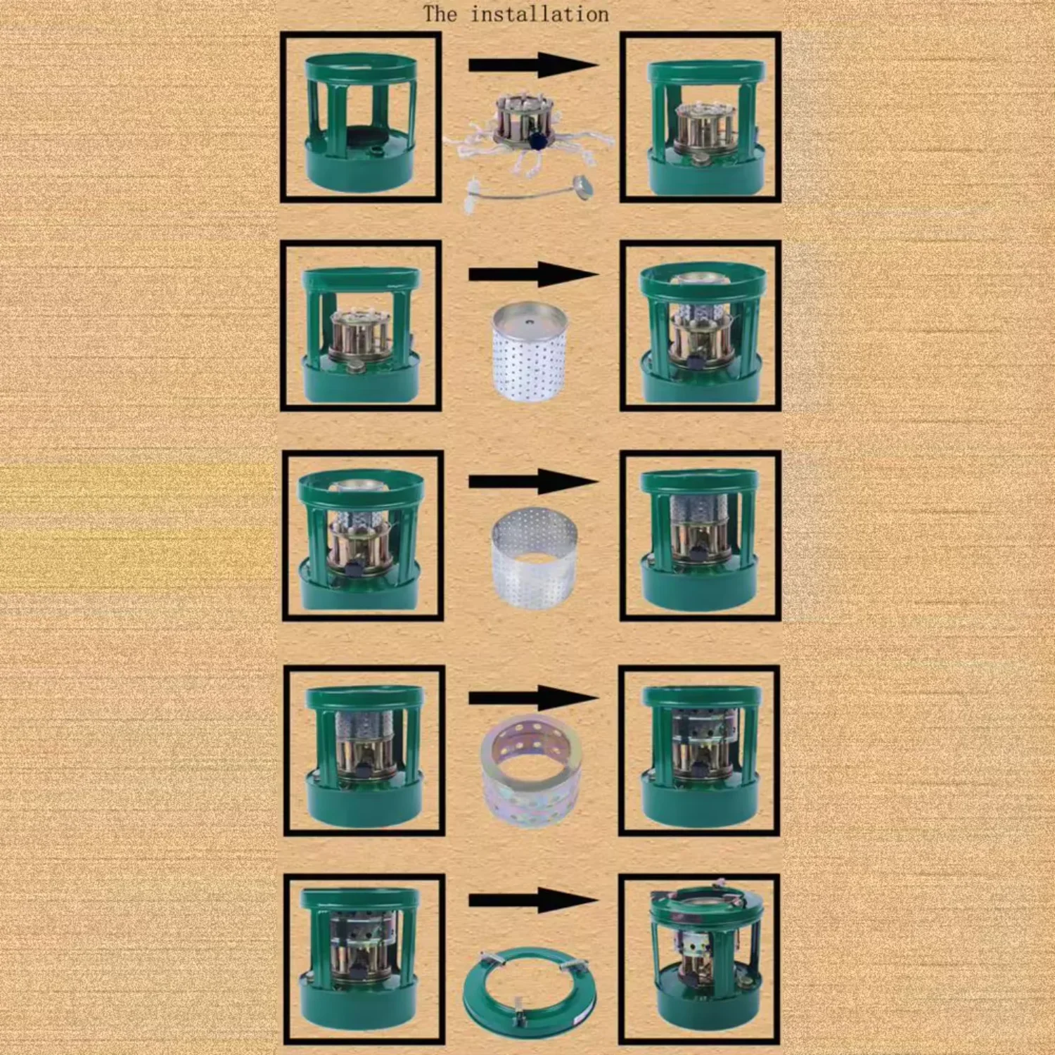 موقد الكيروسين المحمول، موقد خارجي من الحديد، موقد تخييم صغير، معدات تخييم متعددة الأغراض للسفر والشواء، 8