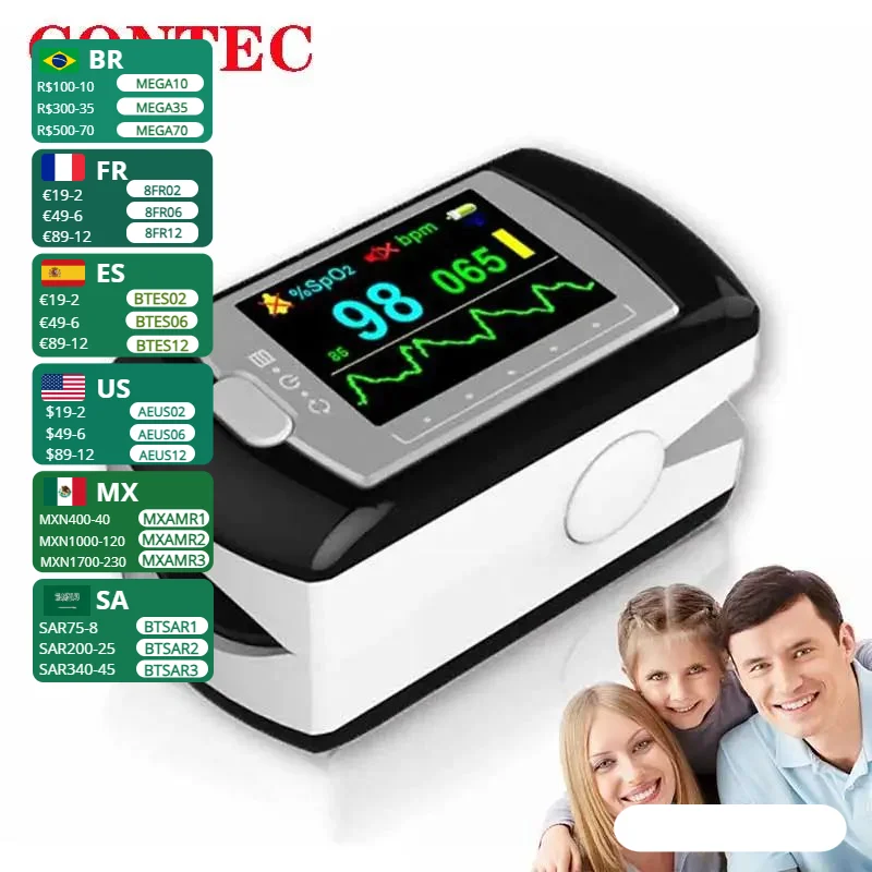 

CE Approved CONTEC CMS50E Fingertip Pulse Oximeter SPO2 Blood Oxygen Monitor 1.3''OLED Display