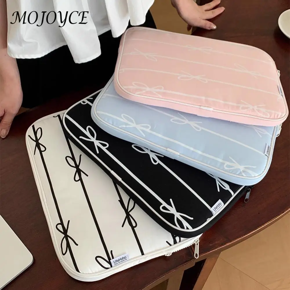 11/13/15in Cute Bow Laptop Carrying Case Shockproof Puffy Laptop Bag Padded Laptop Case Tablet Sleeve Case Laptop Protective Bag