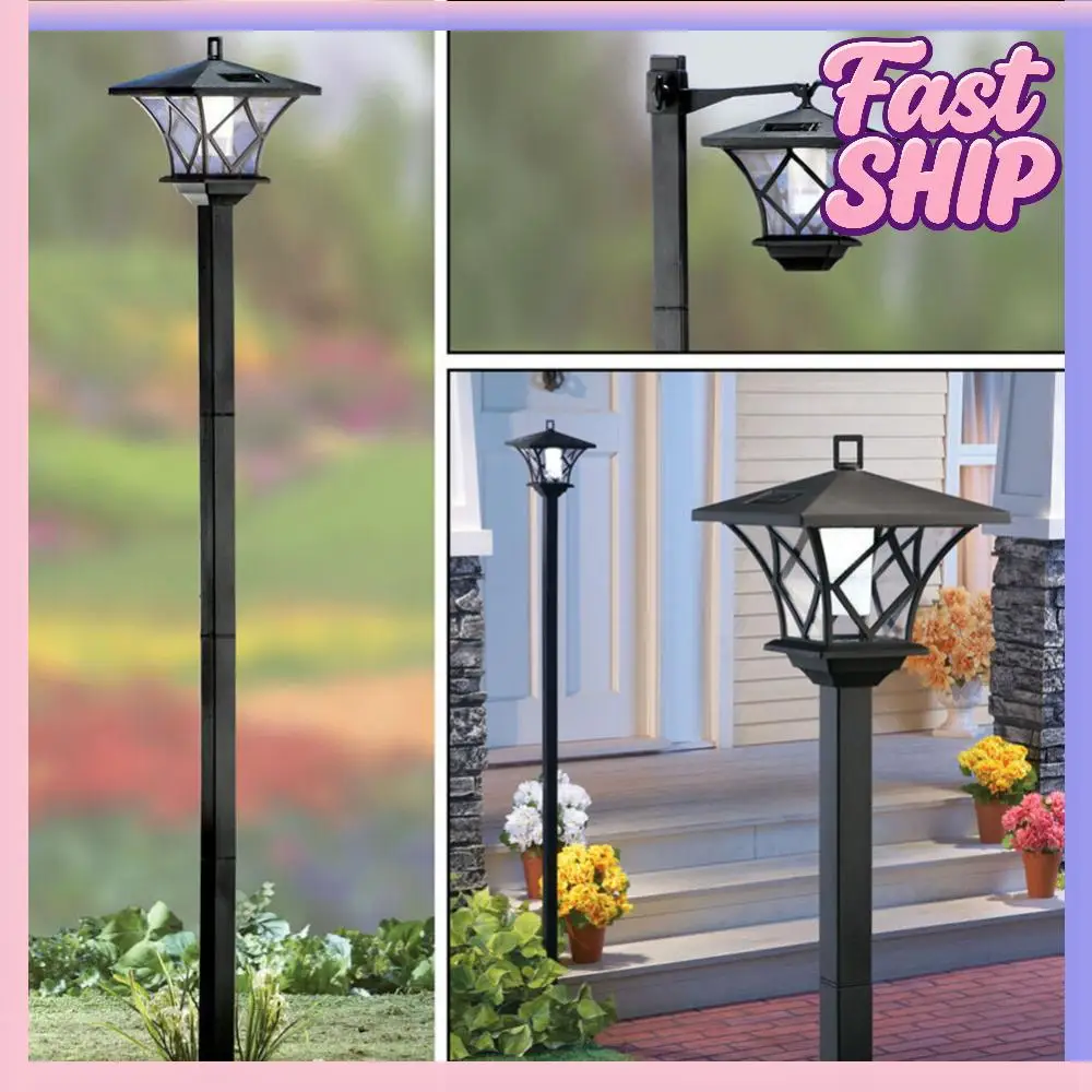 

Винтажный уличный фонарь 2-в-1 на солнечной батарее, 1,5 м, декоративный напольный светильник для двора, веранды, для входных и задних дверей