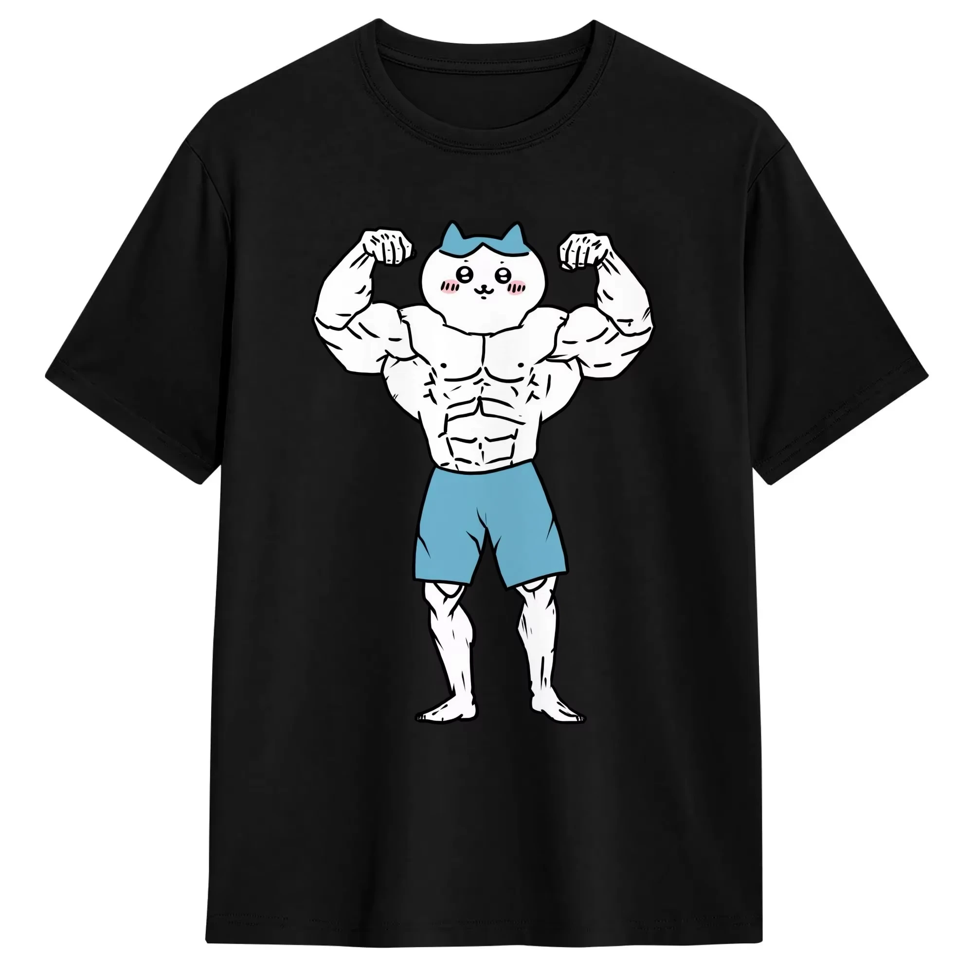 Chiikawa Cute Kawaii Anime Starry Tee Men's Women's Black Retro Cool Graphic Art Print Oversized Short Sleeve Streetwear Top
