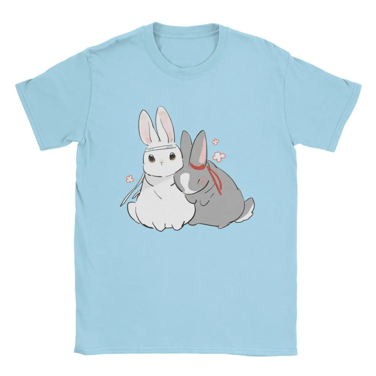 The Untamed MDZS Wangxian Bunnies Men T Shirts Mo Dao Zu Shi Tee Shirt Round Collar T-Shirt Pure Cotton Printing Clothing