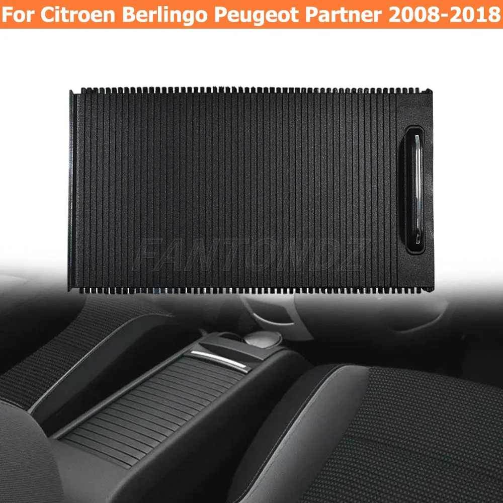 For Citroen Berlingo Center Armrest Box Cover Plate Cup Holder Pull Curtain Glove Box Storage Box Sliding Push-Pull Cover Plate view 3