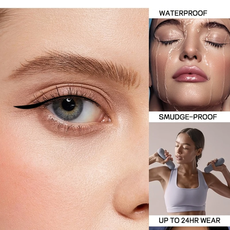 Eyeliner- und Vier-Spitzen-Augenbrauenstift-Set, wischfest, einfach aufzutragen, sanft auf empfindlichen Augen, geeignet für das tägliche Make-up