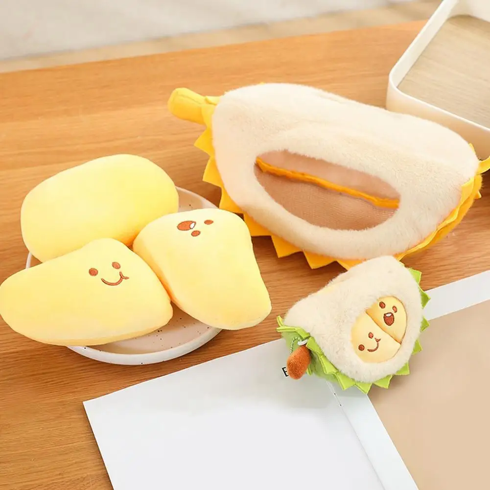 Creative Detachable Durian Pillow Plush Toy Tearable Plush Doll Stress Relief Soft Comfortable Cute Decorative Stuffed Fruit Toy