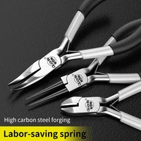 Mini Pliers Diagonal Pliers Round Bent Needle Nose Cutter Handcraft Beading Insulated Plier for DIY Small Jewelry Pliers Tools 6
