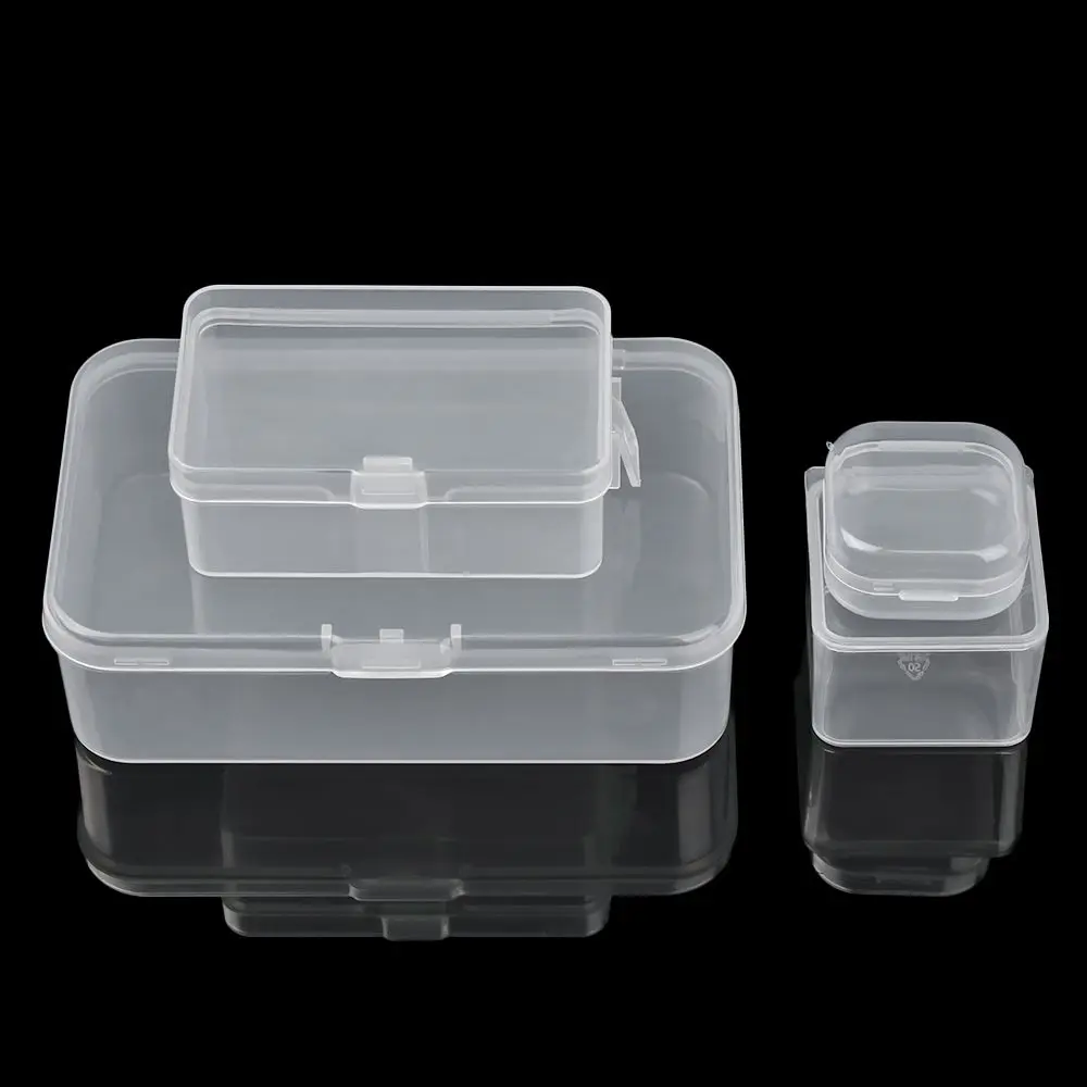 Square Clear Boxes Home Organization Jewelry Diamond Container Craft Bead Holder Pill Storage Supply Storage Box 12 Styles