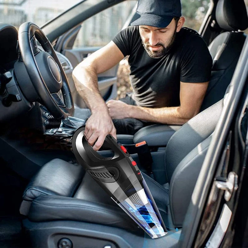 Ручной пылесос беспроводной 120 Вт 4500PA сильное всасывание перезаряжаемый портативный автомобильный пылесос для влажной и сухой уборки-A69M