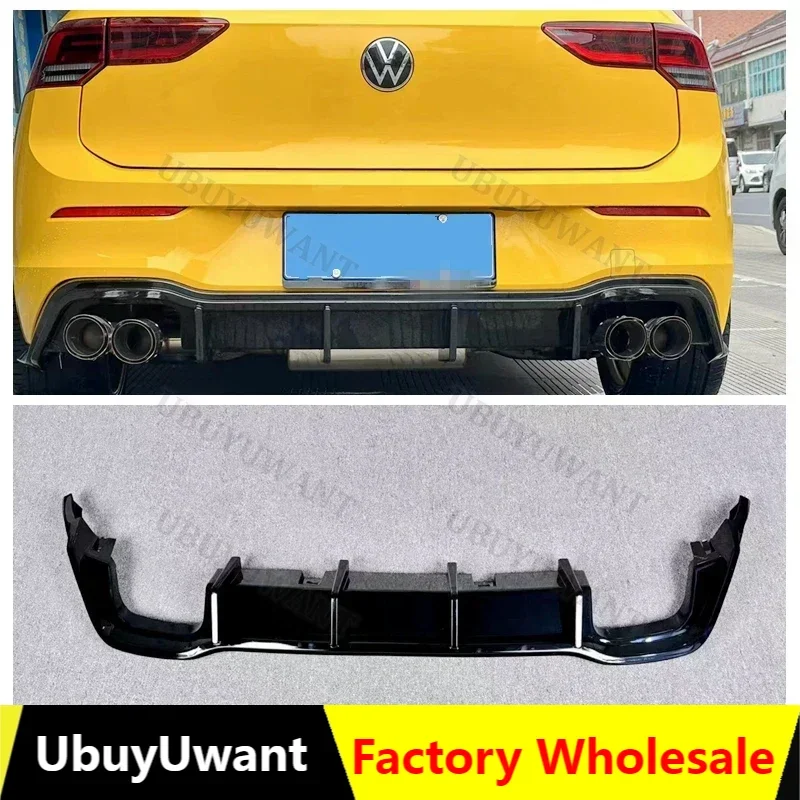 For Volkswagen GOLF 8 MK8 pro (NOT FOR Gti AND R) 2020-2024 Car Rear Bumper Diffuser Rear Side Splitter Spoiler Lip