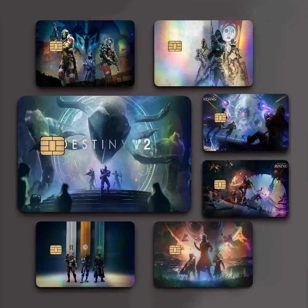 Autocollants de carte bancaire laser scintillants Game D-DestinyS en stock pour gamers, décorations artistiques multi-scènes tendance