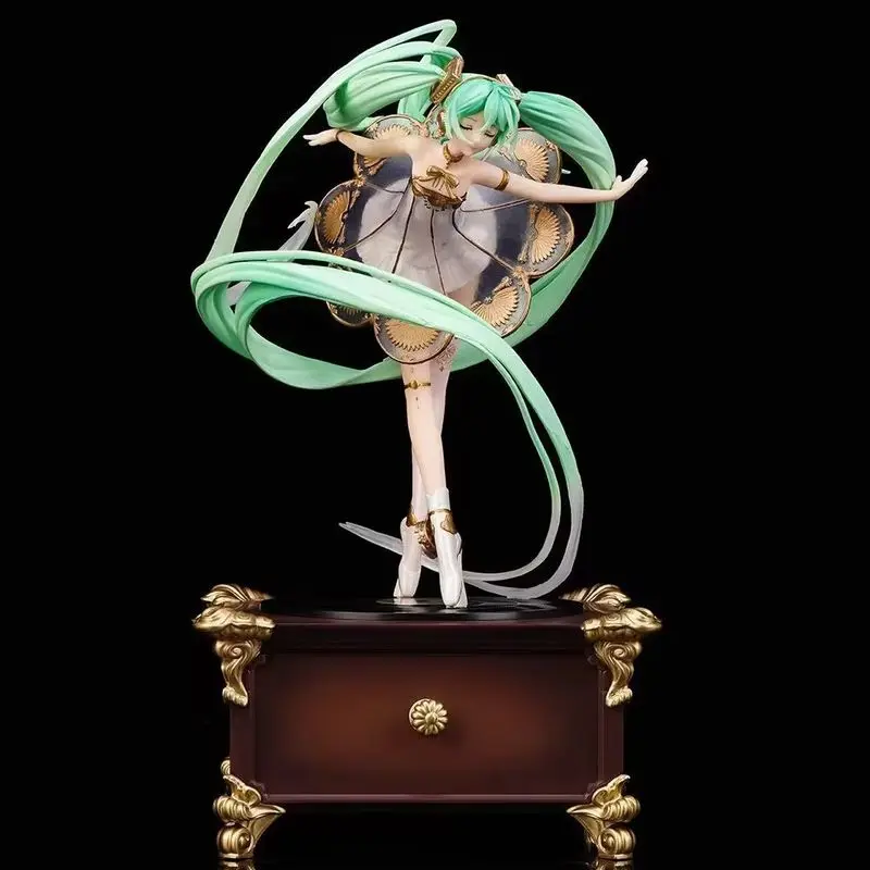 30cm Vocaloid Hatsune Miku 5th Anniversary Symphony Phonograph Miku Pvc Statue Model Collection Doll Decoration Toys Kids Gift