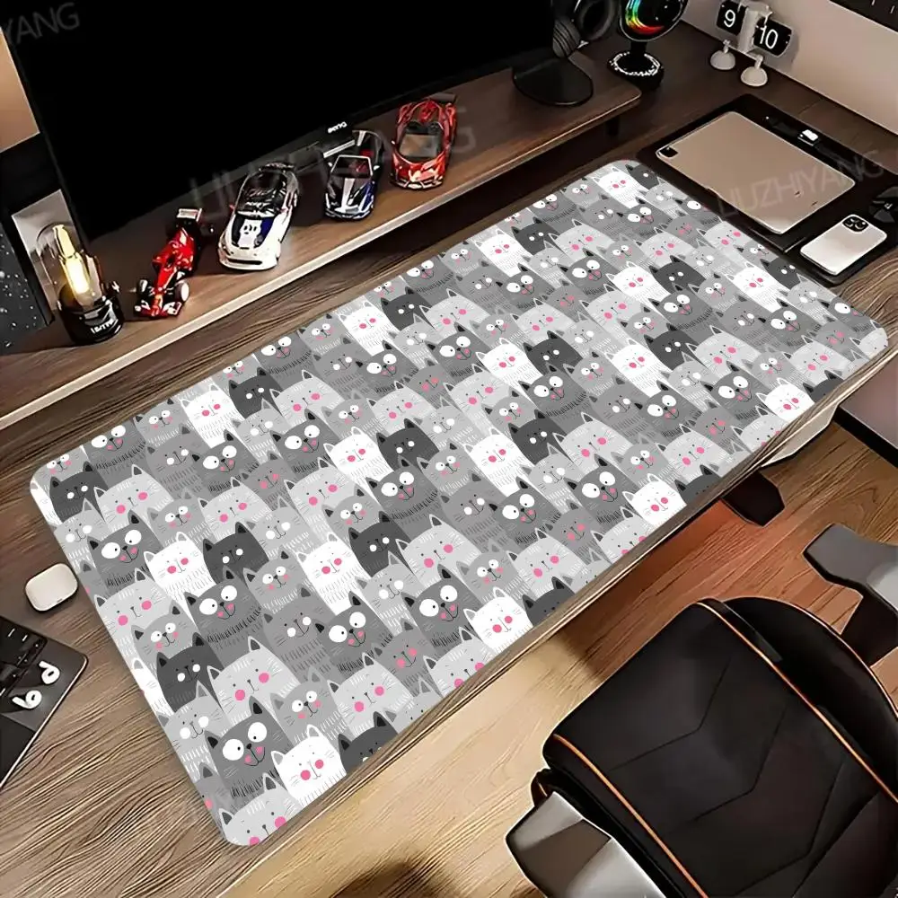 Cute cat head Mouse Pad XXL Mousepad Computer Keyboard Pad Mouse Mat Gamer Soft Office Carpet Table Mat Desktop desk Pad
